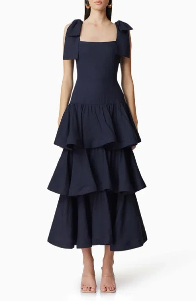 Elliatt Kara Tiered Dress In Navy