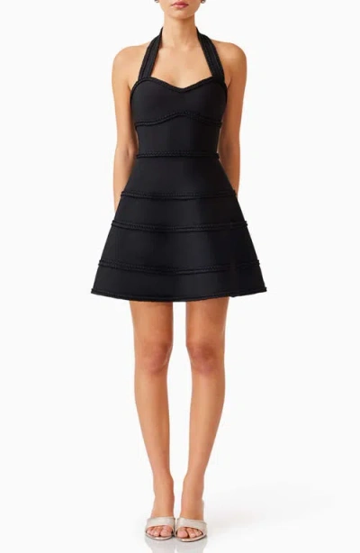 Elliatt Katlyn Halter Cocktail Minidress In Black
