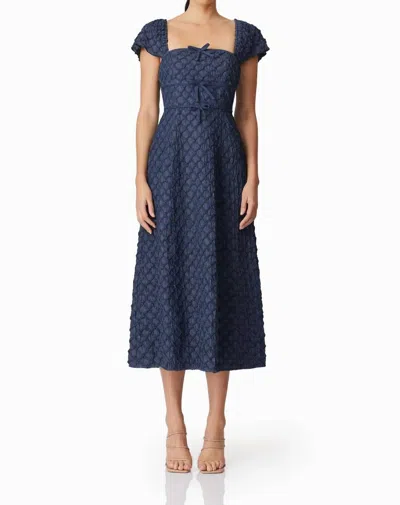 Elliatt Keeley Midi Dress In Navy Blue