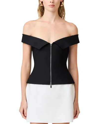 Elliat T Khloe Crepe Knit Top In Black