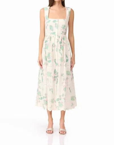 Elliatt Kierra Midi Dress In Cream Multi In Gold