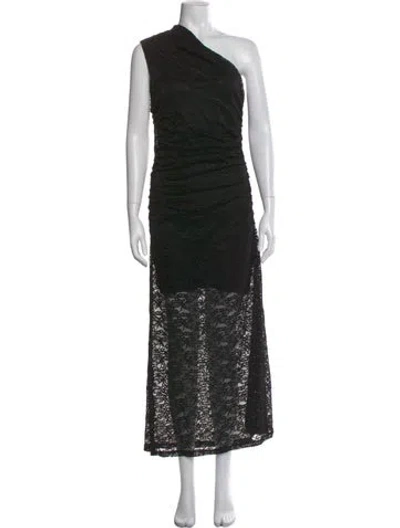 Pre-owned Elliatt Lace Pattern Long Dress In Black