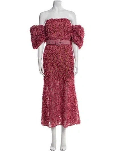 Pre-owned Elliatt Lace Pattern Long Dress In Pink