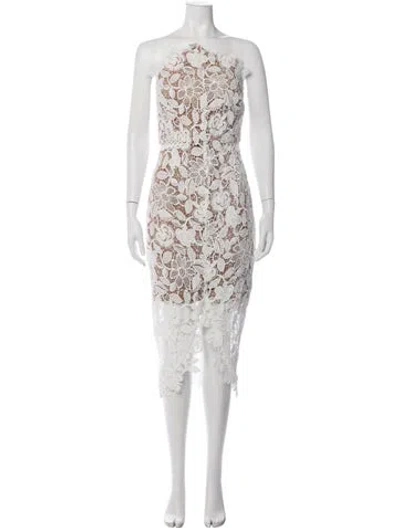 Pre-owned Elliatt Lace Pattern Midi Length Dress W/ Tags In White