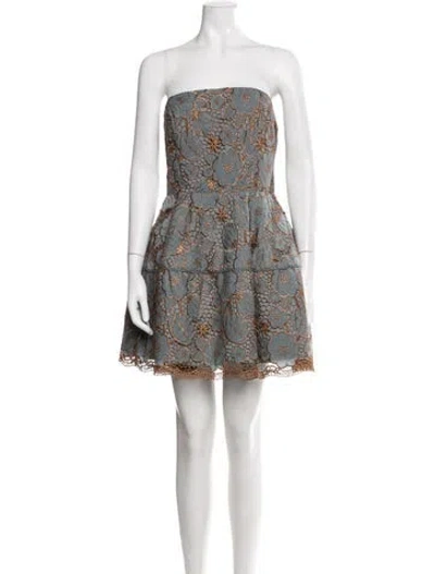 Pre-owned Elliatt Lace Pattern Mini Dress In Multi