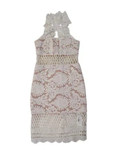 Pre-owned Elliatt Lace Pattern Mini Dress In Neutral