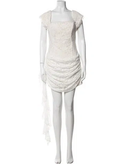 Pre-owned Elliatt Lace Pattern Mini Dress In White