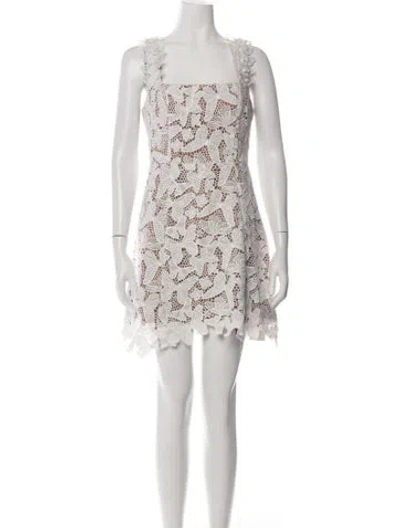 Pre-owned Elliatt Lace Pattern Mini Dress In White
