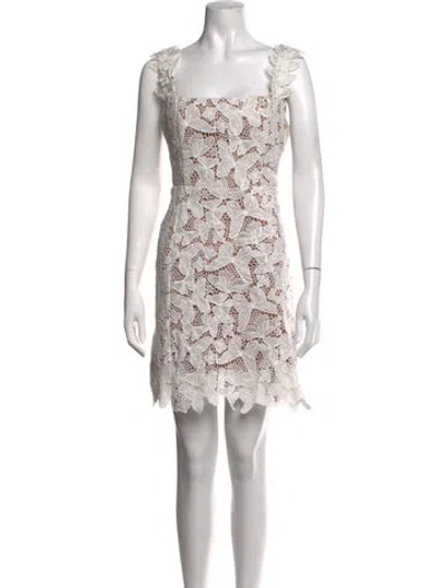 Pre-owned Elliatt Lace Pattern Mini Dress In White