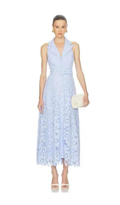 Elliatt Lacy Collared Maxi Dress In Blue