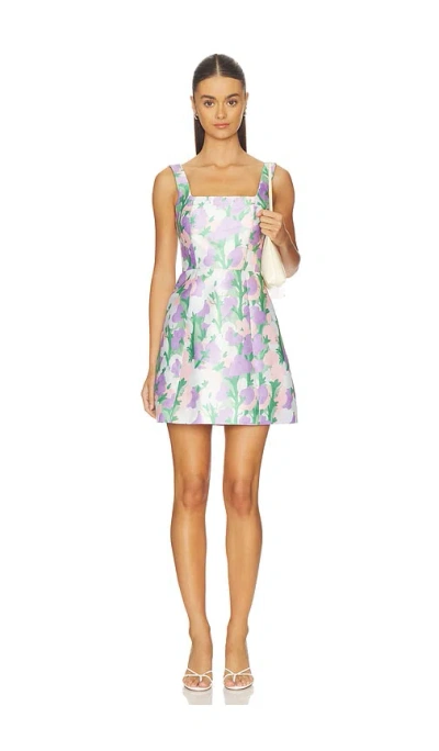 Elliatt Lavina Sqaure Neck Mini Dress In Purple