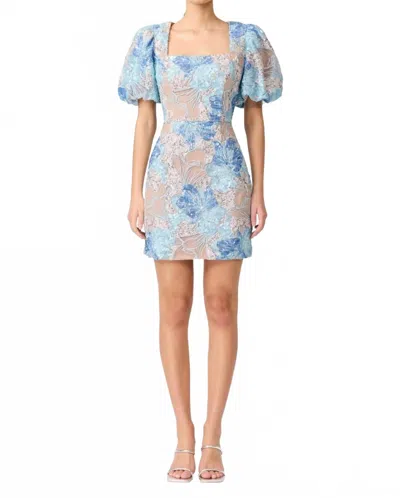 Elliatt Leonie Puff Sleeve Mini Dress In Blue