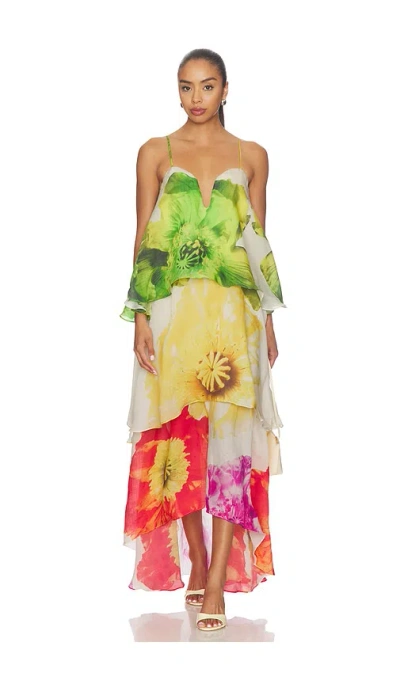 Elliatt Lilia Tiered Gown In Multi