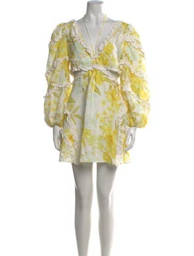 Pre-owned Elliatt Linen Mini Dress W/ Tags In Neutral