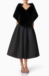 Elliatt Lucyna Faux Fur Capelet Cocktail Dress In Black