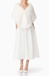 Elliatt Lucyna Faux Fur Capelet Cocktail Dress In White