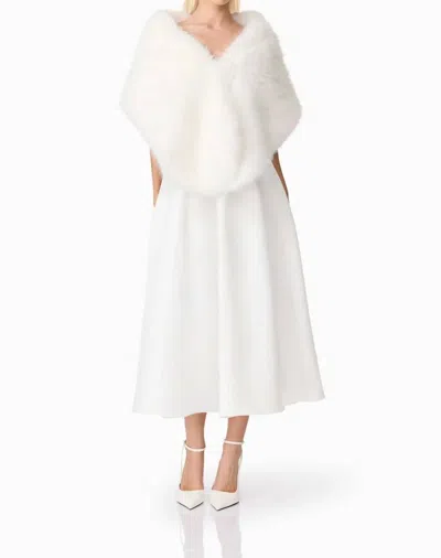 Elliatt Lucyna Vegan Fur Wrap In White In Neutral