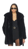 Elliatt Lux Faux Fur Jacket In Black