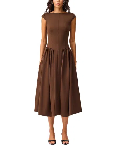 Elliatt Lysandra A Line Midi Dress In Brown