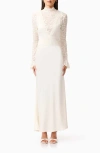 Elliatt Margot Lace Inset Long Sleeve Gown In White