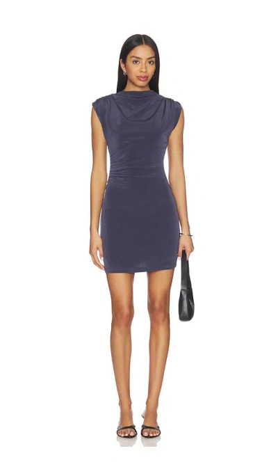 Elliatt Marisol High Neck Mini Dress In Blue