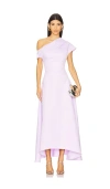Elliatt Marissa One-shoulder Satin High-low Gown In 淡紫色