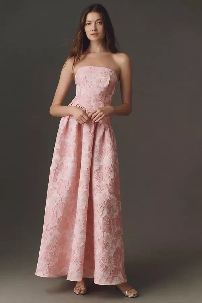 Elliatt Marlene Asymmetric Strapless Maxi Dress In Pink