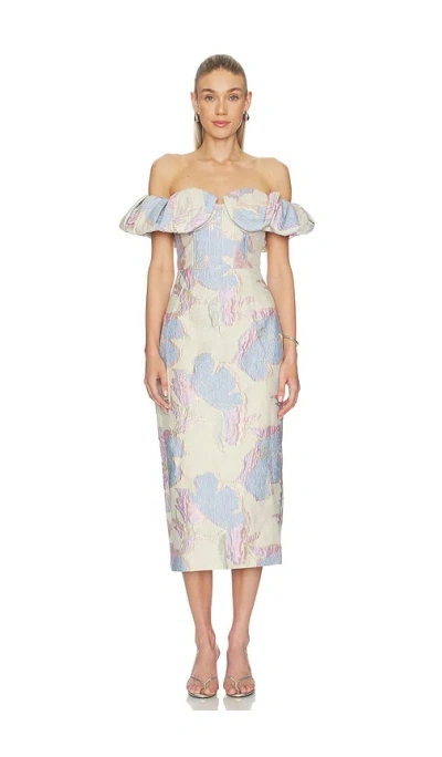 Elliatt Marlene Strapless Midi Dress In Blue