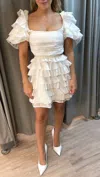 Elliatt Maya Ruffle Cutout Mini Dress In Ivory