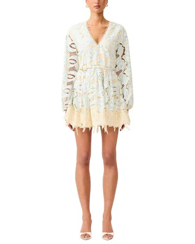 Elliatt Megan Long Sleeve Mini Dress In Neutral