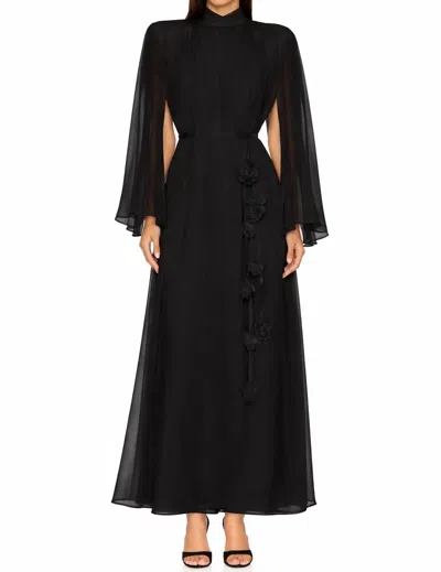 Elliatt Melissa Cape Maxi Dress In Black