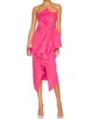Elliatt Midi Reception Dress In Fuchsia In Pink