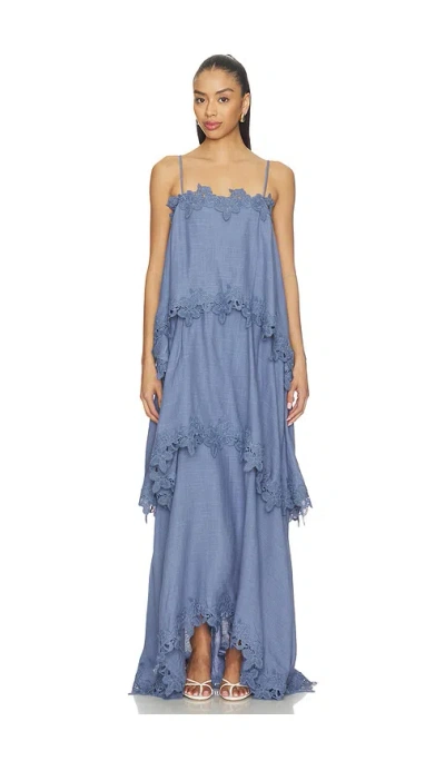 Elliatt Miri Tiered Gown In Blue