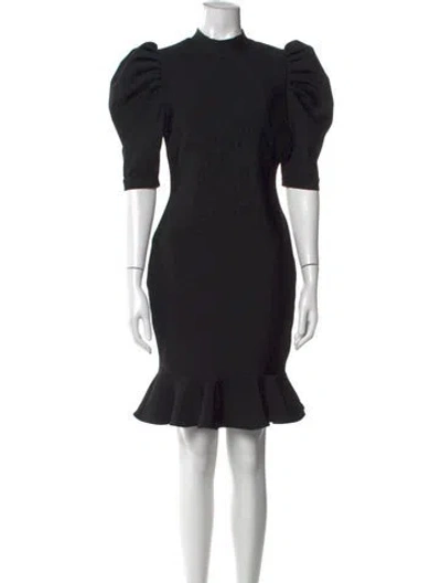 Pre-owned Elliatt Mock Neck Knee-length Dress In Black