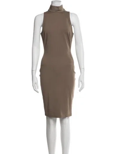 Pre-owned Elliatt Mock Neck Knee-length Dress In Neutral