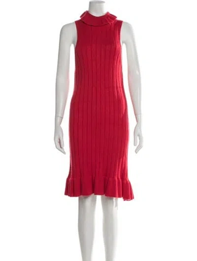 Pre-owned Elliatt Mock Neck Knee-length Dress In Red