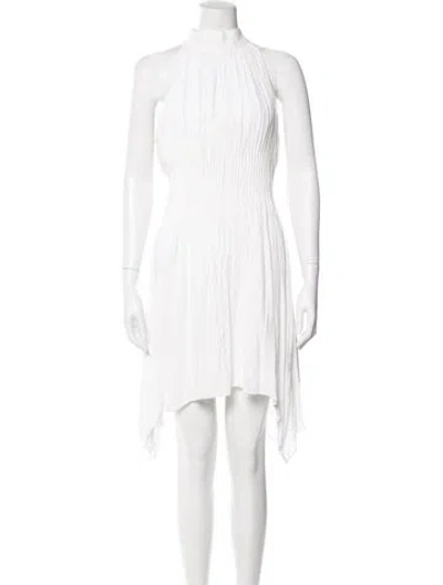 Pre-owned Elliatt Mock Neck Knee-length Dress In White