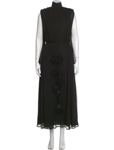Pre-owned Elliatt Mock Neck Long Dress In Black