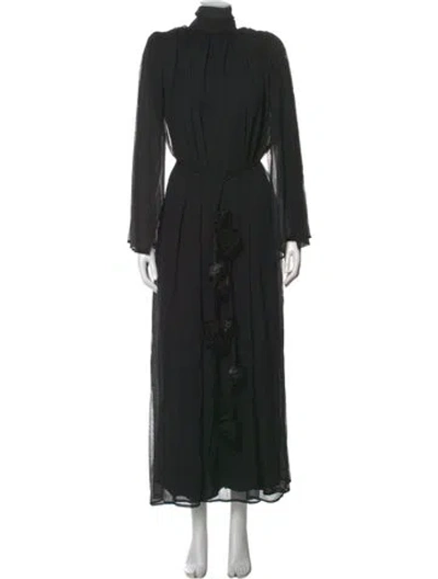 Pre-owned Elliatt Mock Neck Long Dress In Black