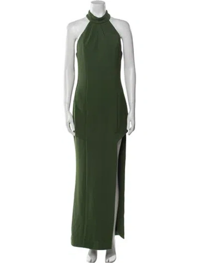 Pre-owned Elliatt Mock Neck Long Dress In Green