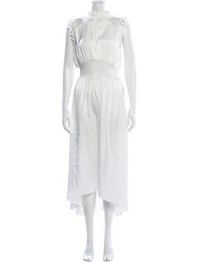 Pre-owned Elliatt Mock Neck Long Dress In White