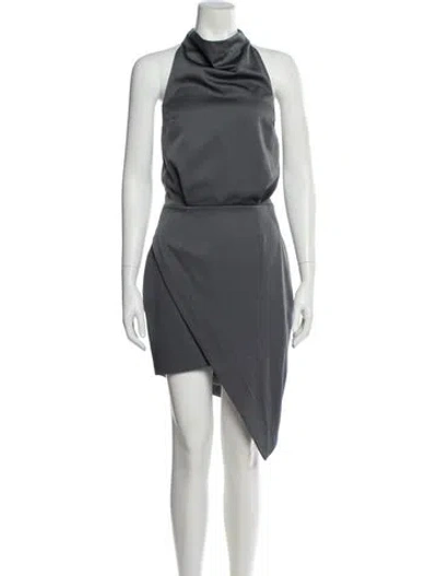 Pre-owned Elliatt Mock Neck Midi Length Dress In Gray
