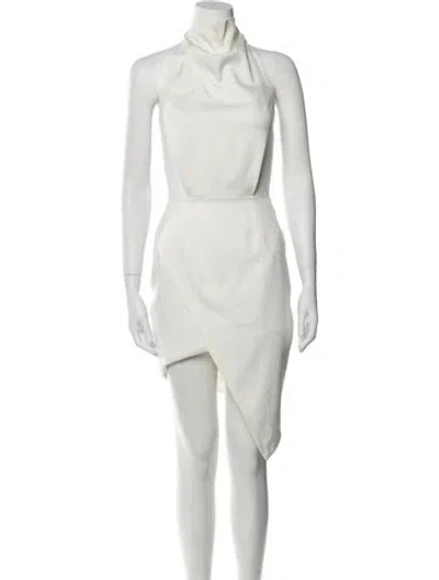 Pre-owned Elliatt Mock Neck Midi Length Dress In Neutral