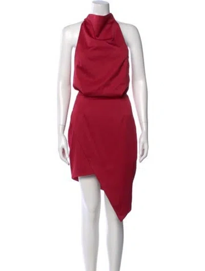 Pre-owned Elliatt Mock Neck Midi Length Dress In Red