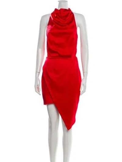 Pre-owned Elliatt Mock Neck Midi Length Dress In Red