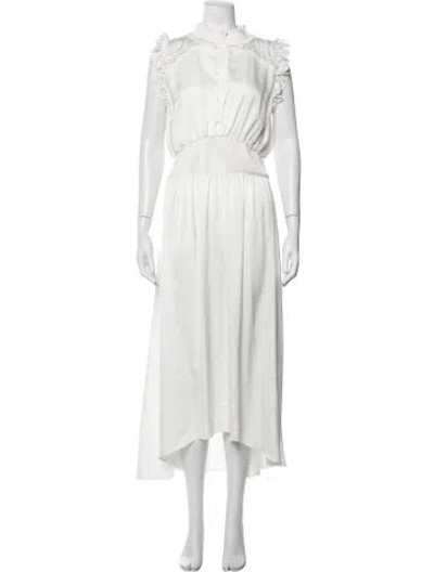 Pre-owned Elliatt Mock Neck Midi Length Dress In White