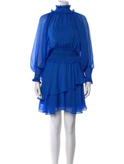 Pre-owned Elliatt Mock Neck Mini Dress In Blue