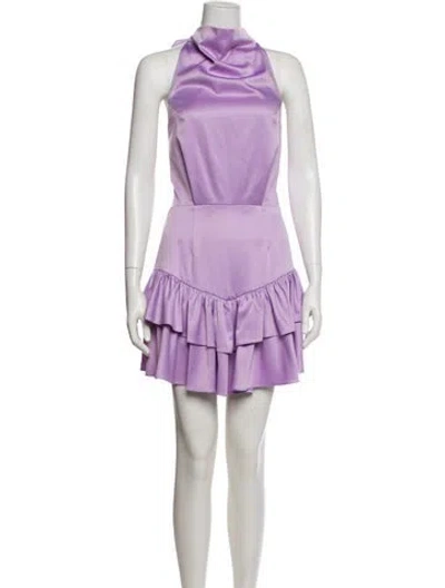 Pre-owned Elliatt Mock Neck Mini Dress In Purple