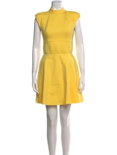 Pre-owned Elliatt Mock Neck Mini Dress In Yellow