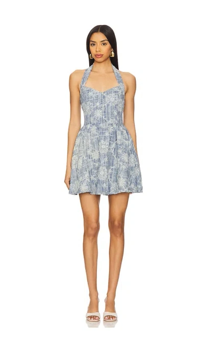Elliatt Monica Halter Mini Dress In Blue